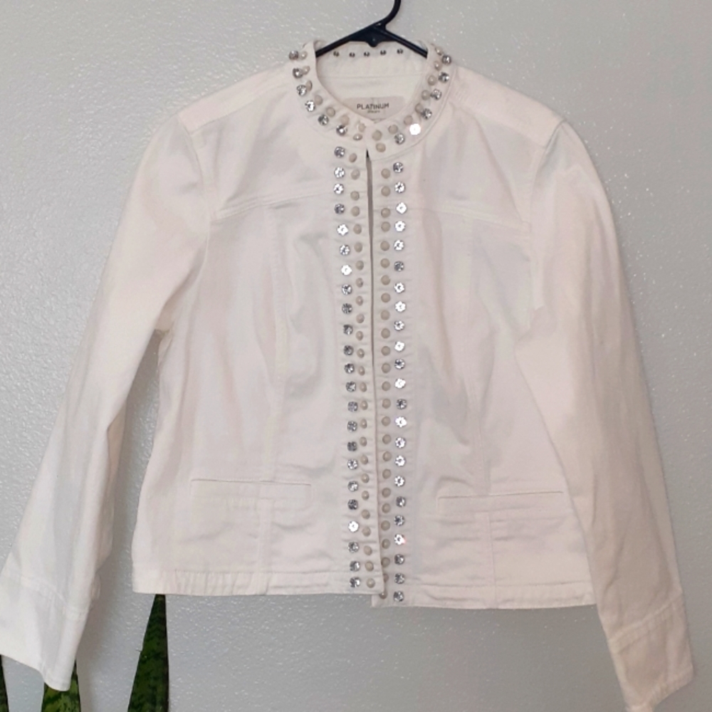 CHICO'S  white jean jacket